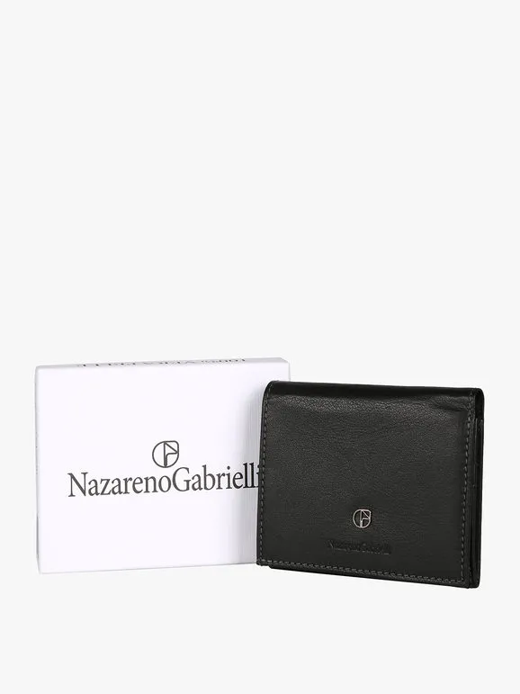 Nazareno Gabrielli Cartera de hombre de piel con monedero.