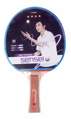 Paleta de ping pong Sensei 4 Star negra y roja