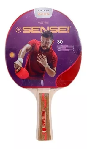 Paleta de ping pong Sensei 4 Star negra y roja