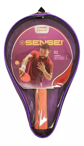 Paleta de ping pong Sensei 5 Star negra y roja ST (Recto)
