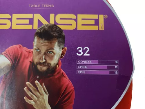 Paleta de ping pong Sensei 5 Star negra y roja ST (Recto)