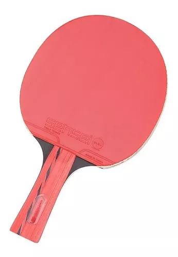Paleta de ping pong Sensei 5 Star negra y roja ST (Recto)