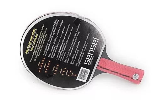 Paleta de ping pong Sensei 5 Star negra y roja ST (Recto)