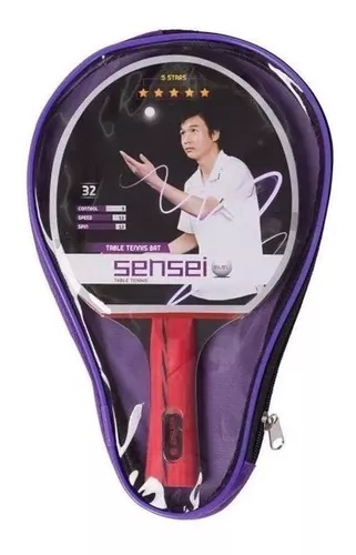 Paleta de ping pong Sensei 5 Star negra y roja ST (Recto)