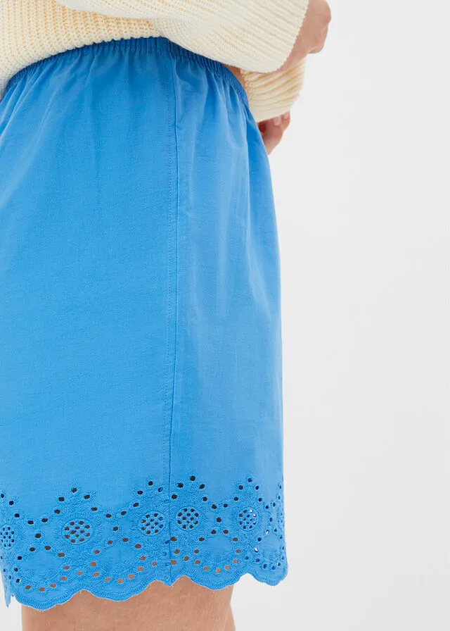 PANTALóN CORTO DE PIJAMA BLANCOAZUL BRILLANTE