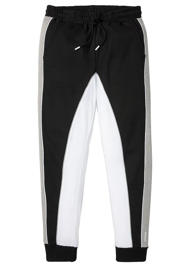 PANTALóN DE CHáNDAL NEGROBLANCOGRIS CLARO JASPEADO