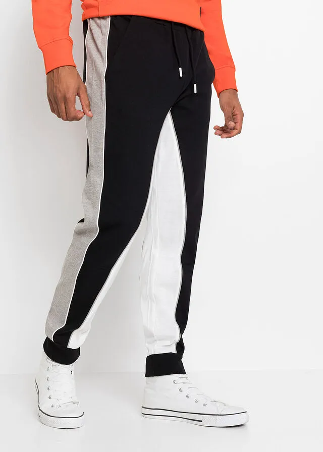 PANTALóN DE CHáNDAL NEGROBLANCOGRIS CLARO JASPEADO