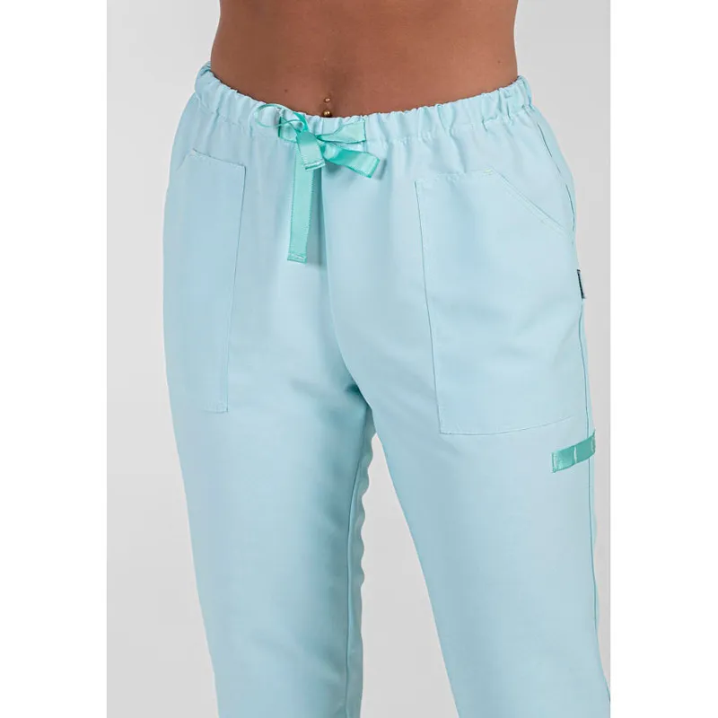 PANTALóN LABORAL DE MICROFIBRA VERDE CON CINTA  DYNEKE