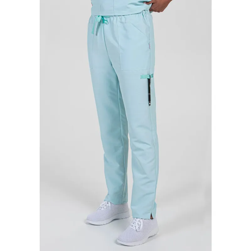 PANTALóN LABORAL DE MICROFIBRA VERDE CON CINTA  DYNEKE