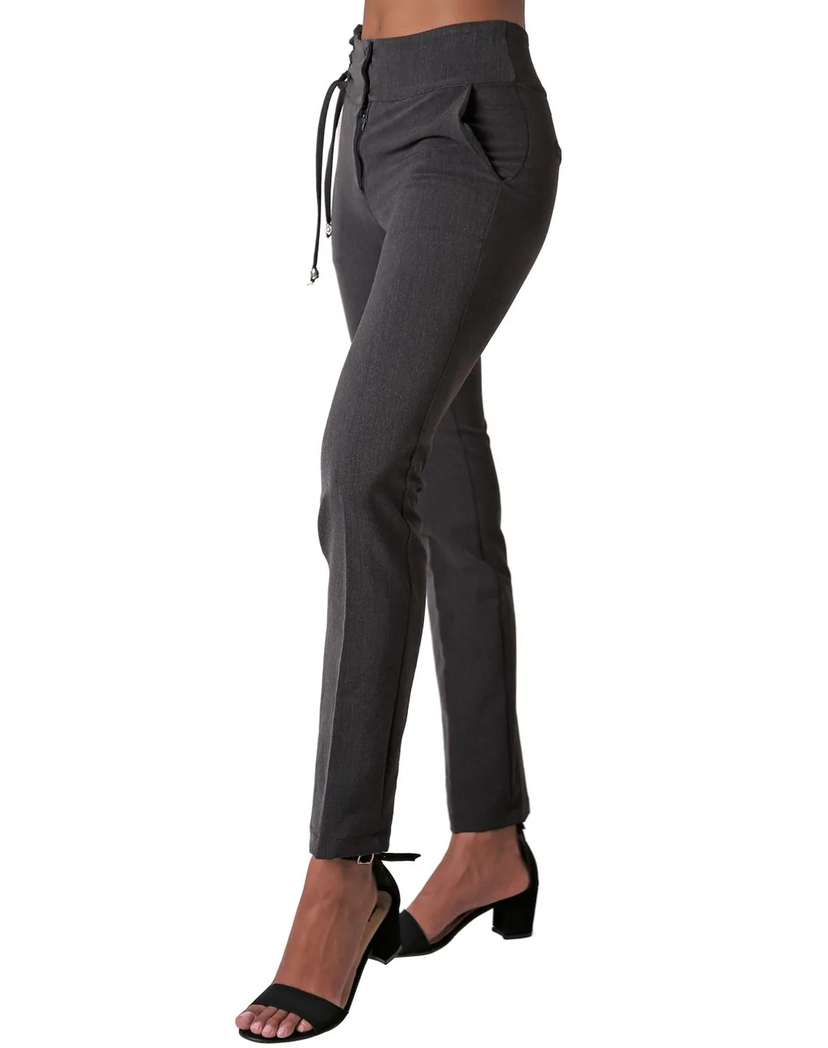 Pantalón Mujer Vestir Recto Gris Stfashion 79304058