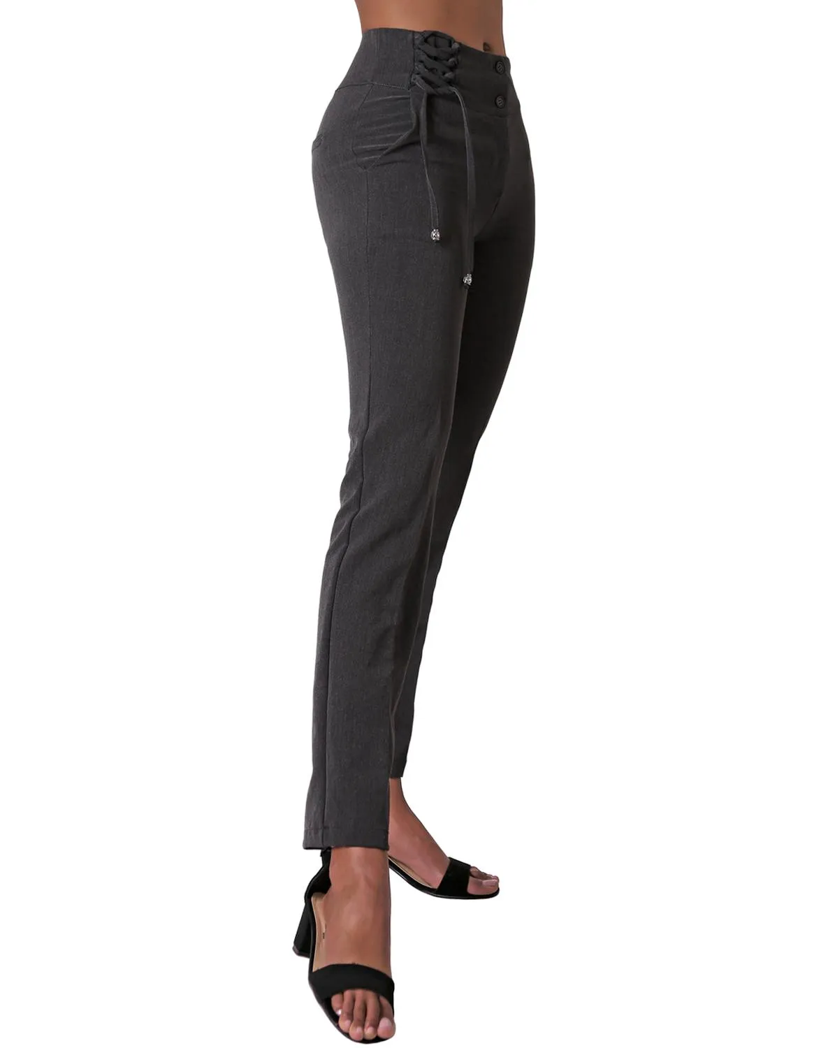 Pantalón Mujer Vestir Recto Gris Stfashion 79304058