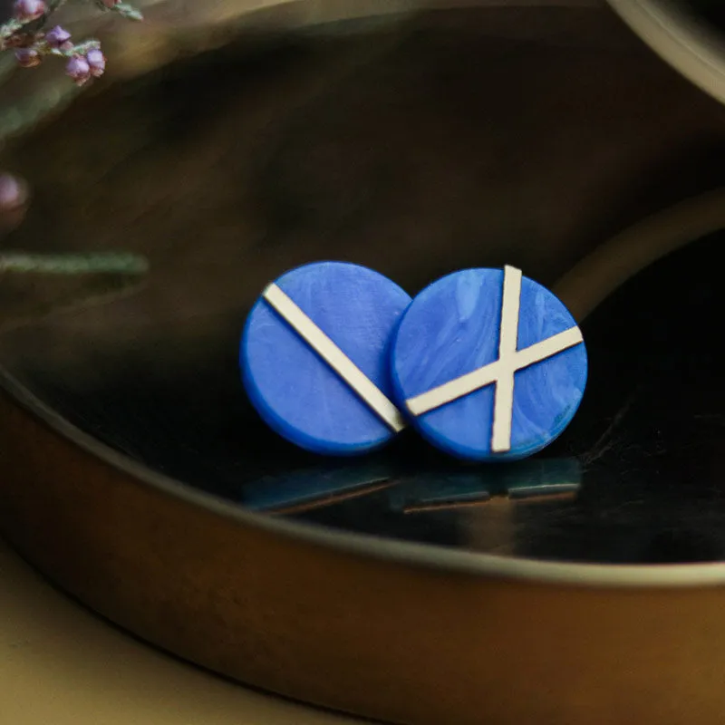 Pendientes de madera y resina, circulo