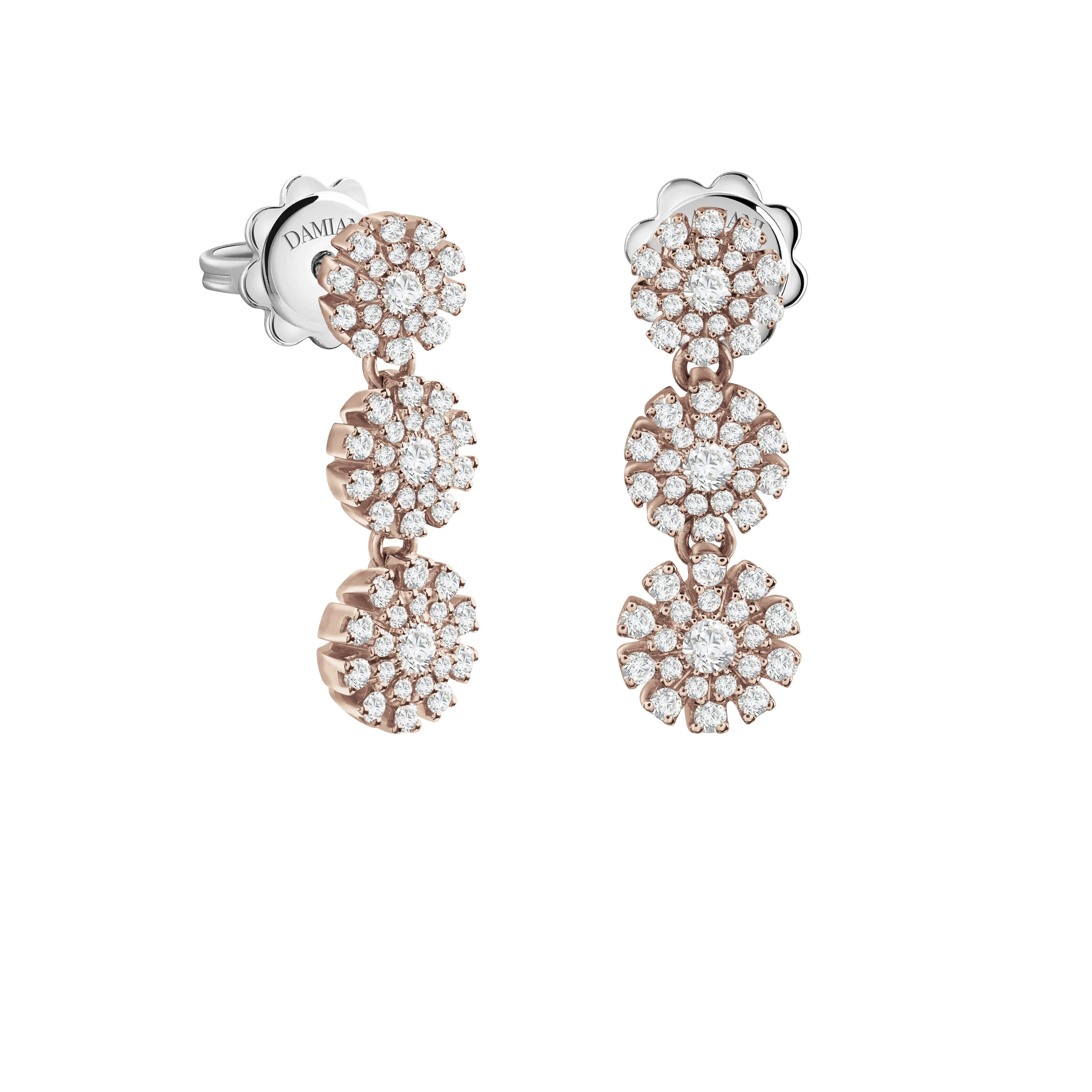 Pendientes de oro rosa y diamantes