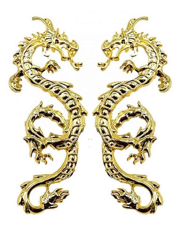 PENDIENTES LARGOS DORADOS CON ORIGINAL DRAGON