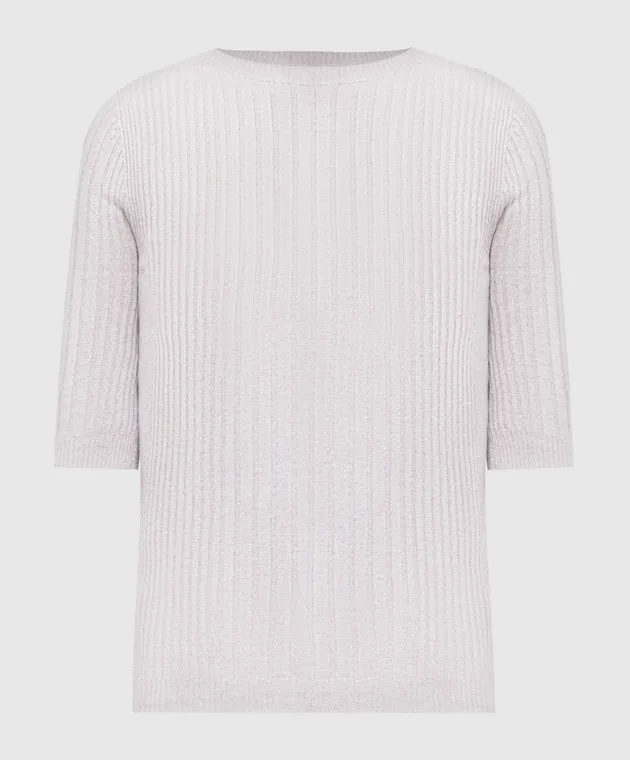 Peserico Beige striped top with lurex