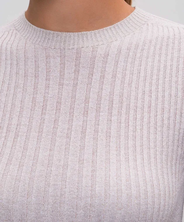Peserico Beige striped top with lurex