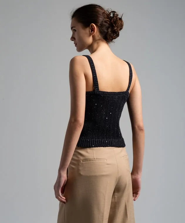Peserico Blue top with sequins