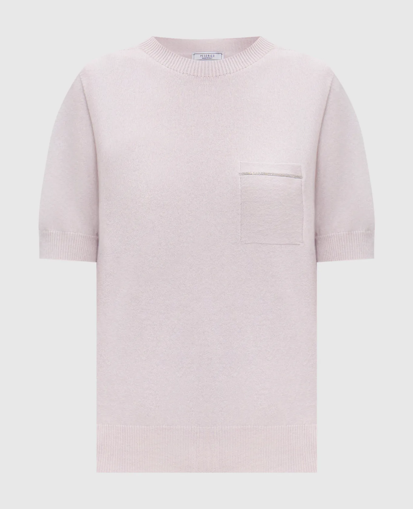 Peserico Pink cashmere top with monil chain