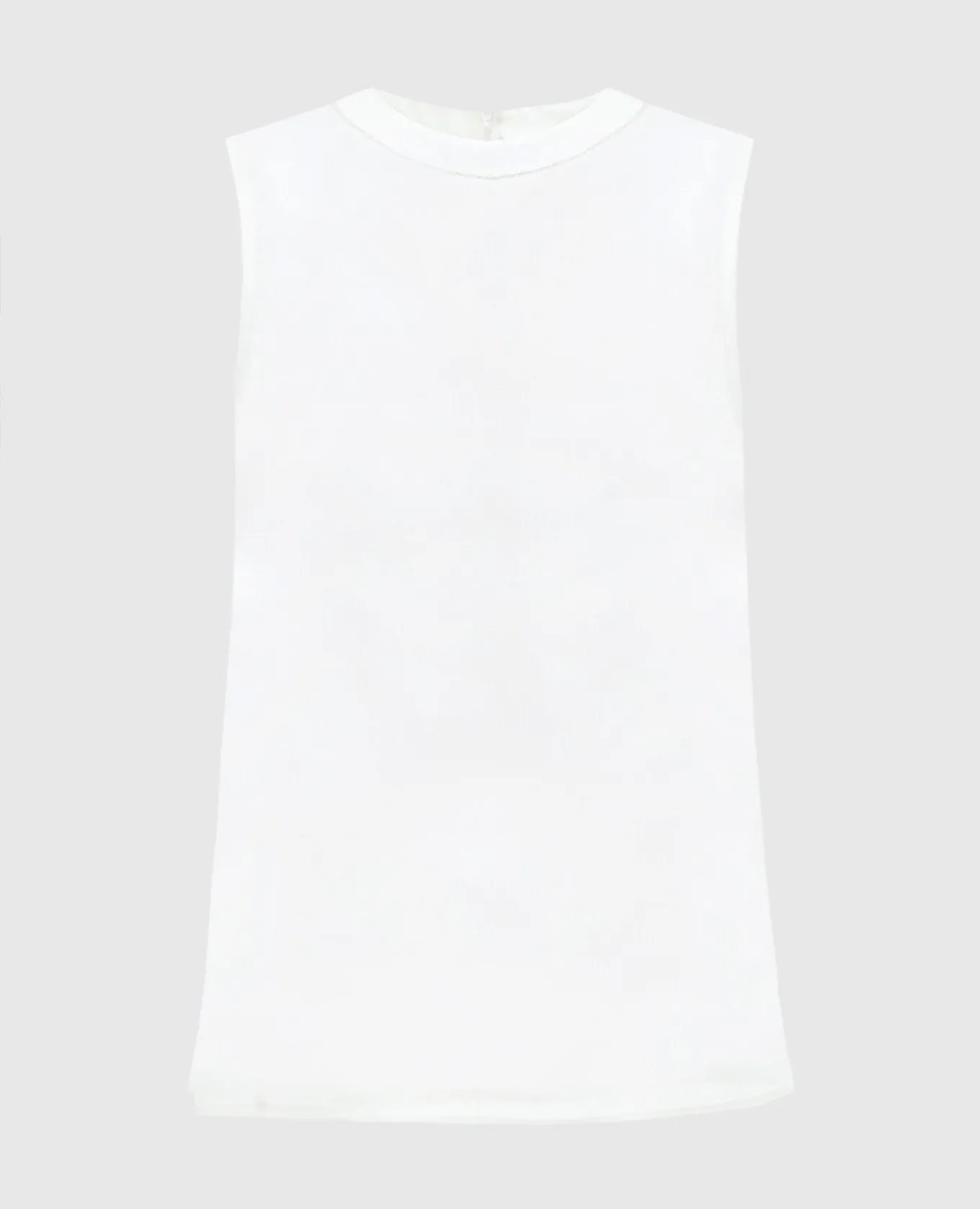 Peserico White silk top with monil chain