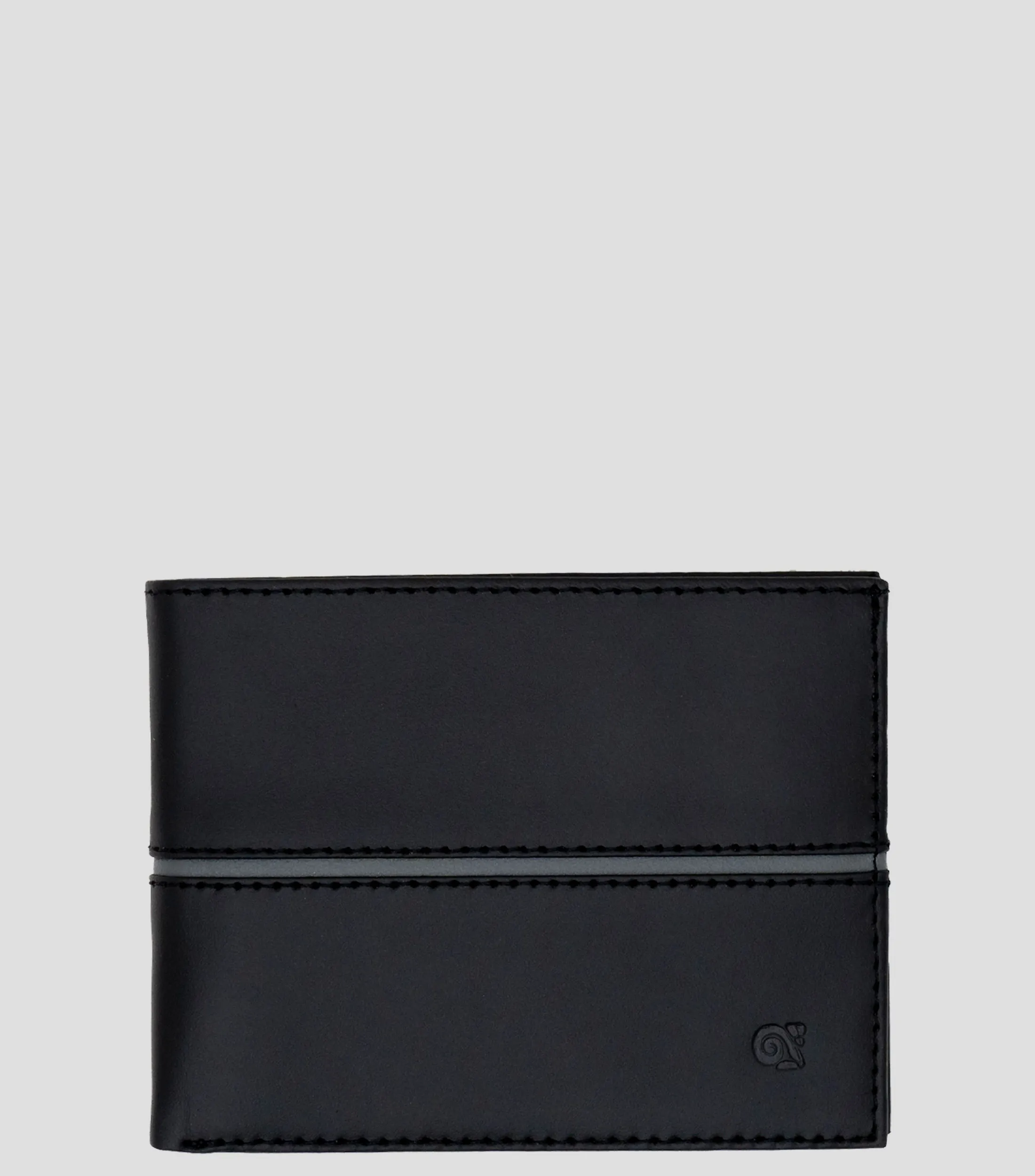 Pineda Covalin Cartera bifold negra en piel con línea decorativa Hombre