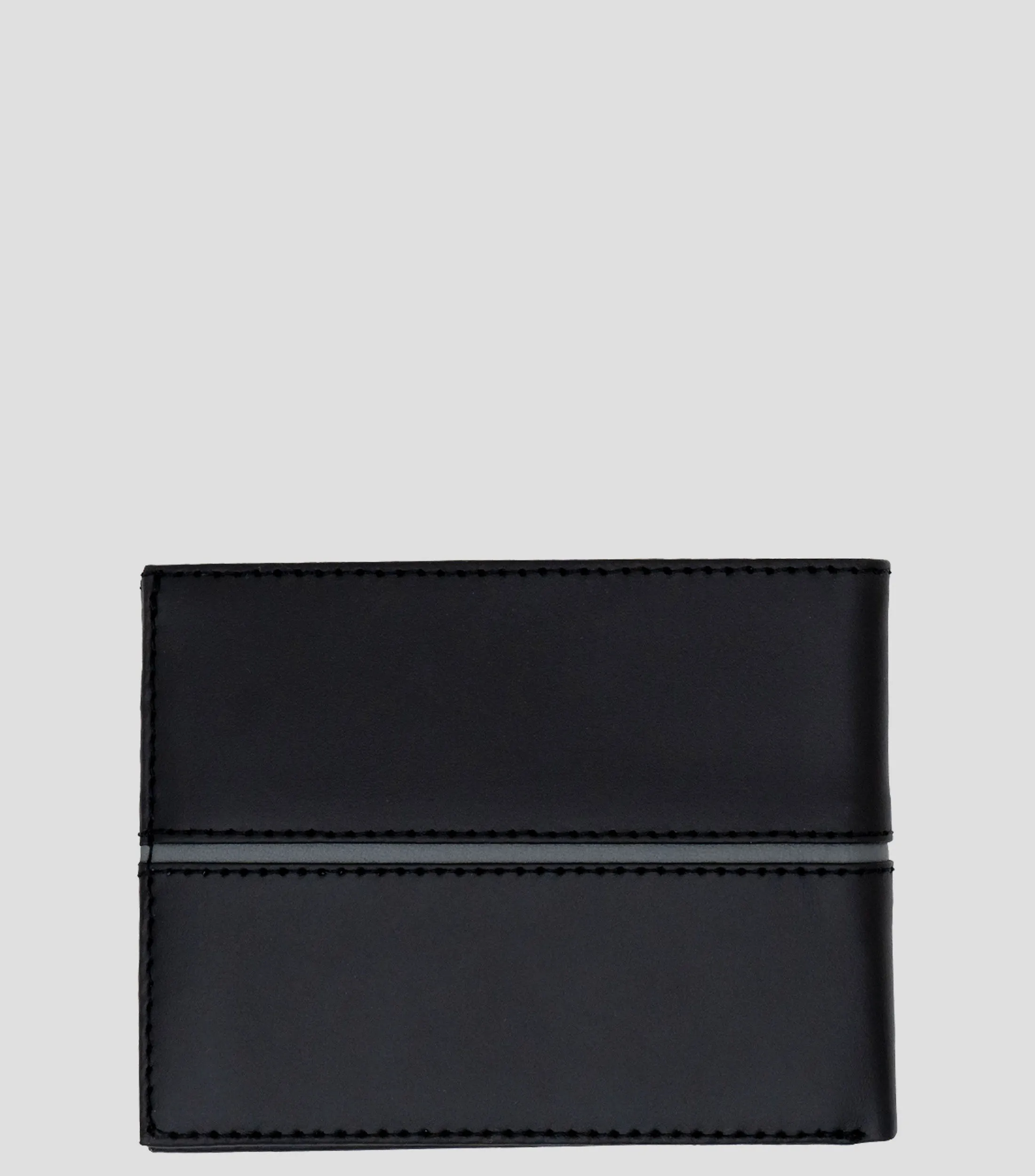 Pineda Covalin Cartera bifold negra en piel con línea decorativa Hombre