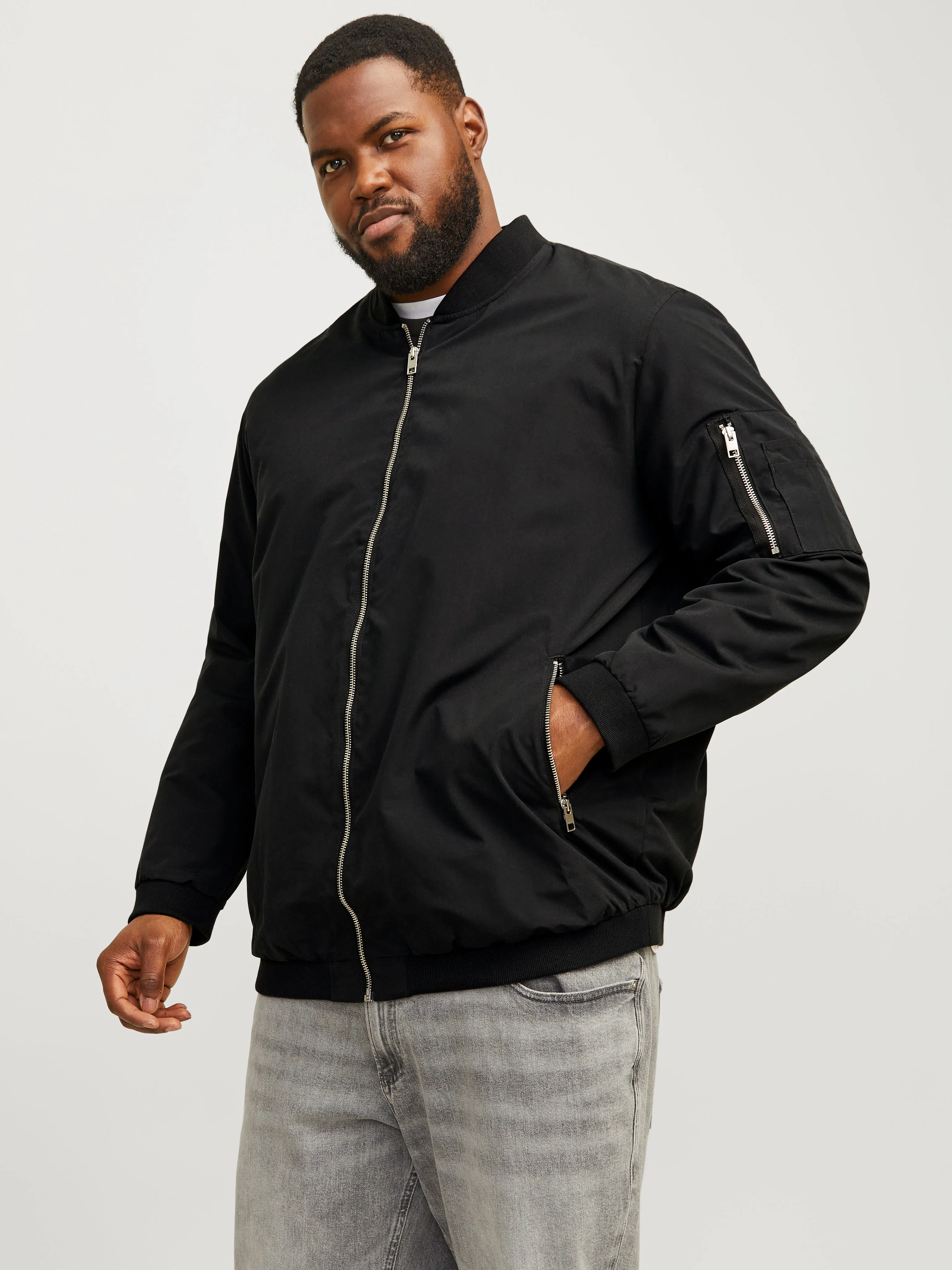 Plus Size Chaqueta bomber | Negro | Jack & Jones®