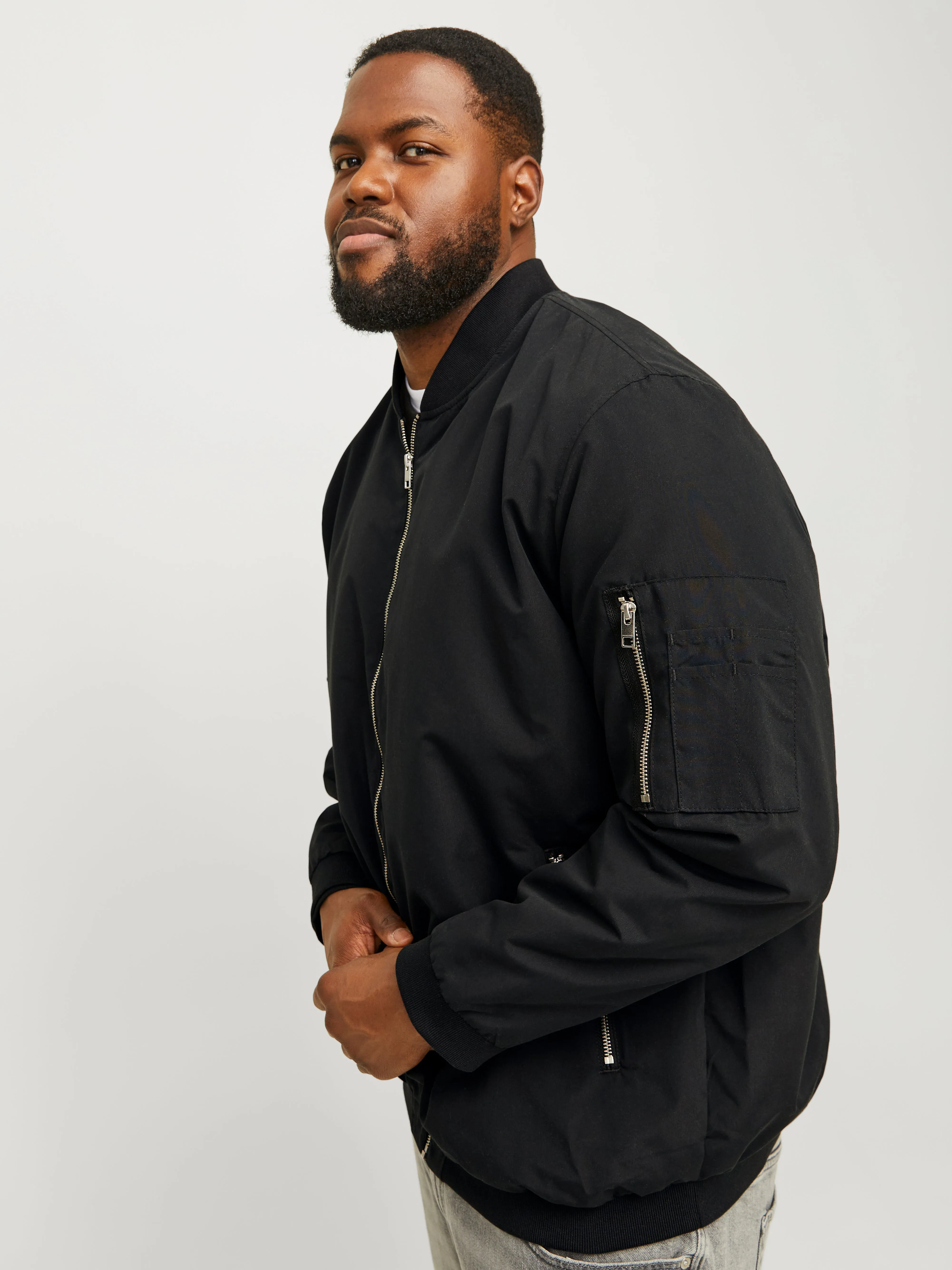 Plus Size Chaqueta bomber | Negro | Jack & Jones®