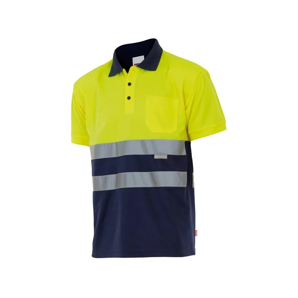 Polo bicolor de Alta Visibilidad de manga corta