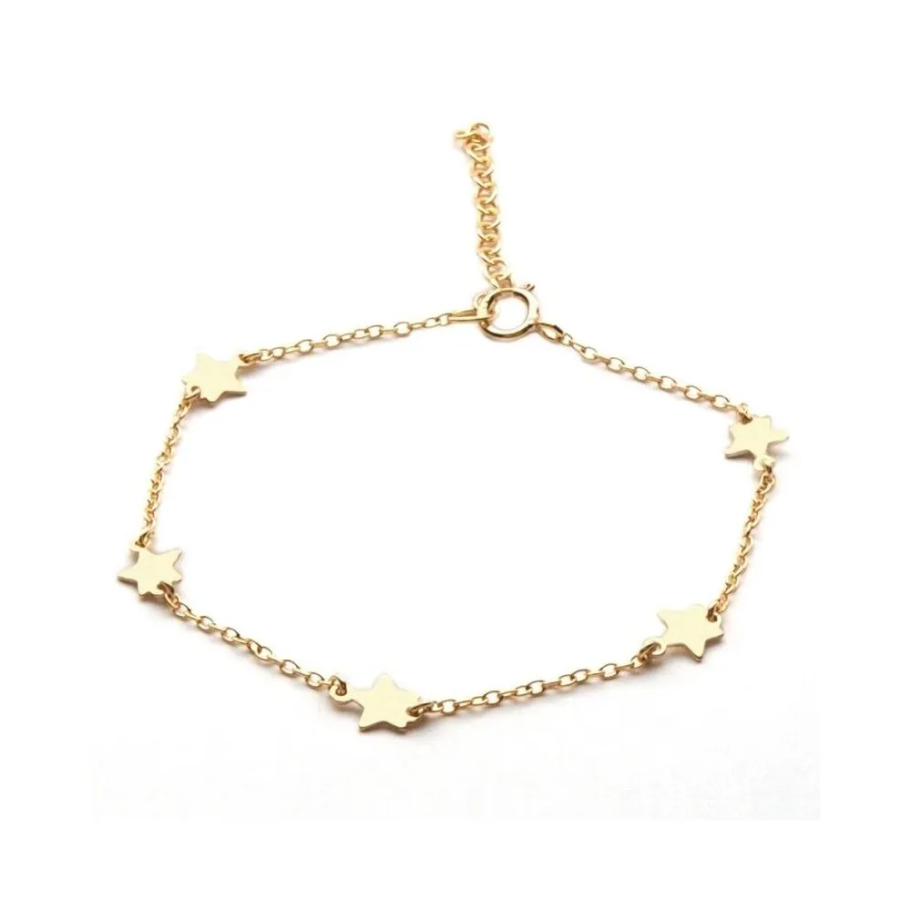 Pulsera en plata de ley Estrellitas Gold