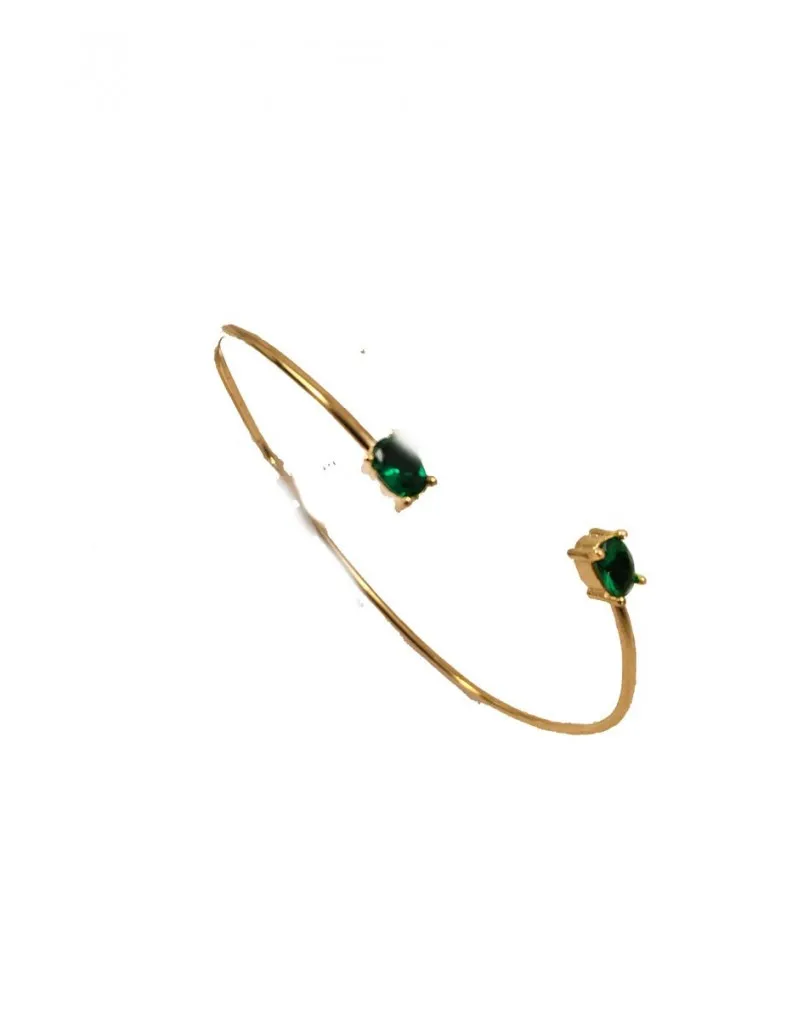 PULSERA FINA ADORNO CENTRAL EN VERDE