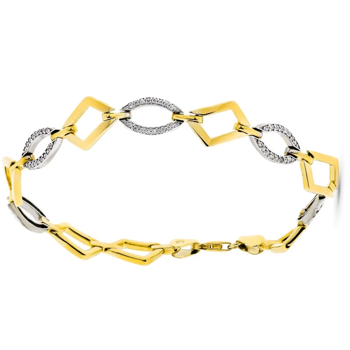 Pulsera Oro 9 Kt. Bicolor