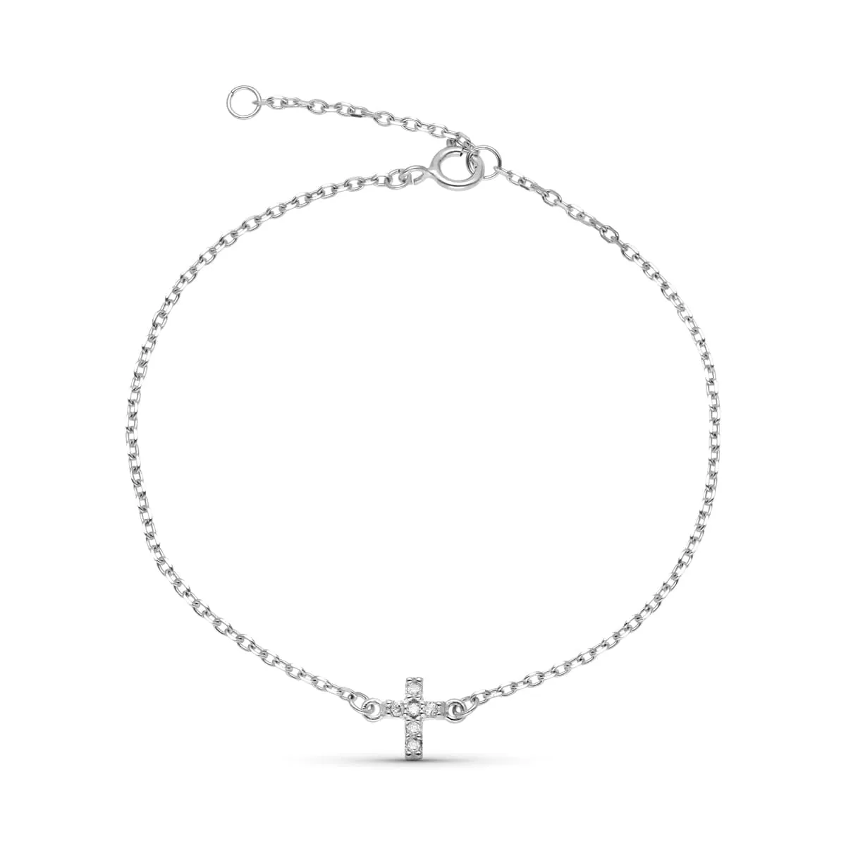 Pulsera Oro Blanco 9 Kt. Diamantes