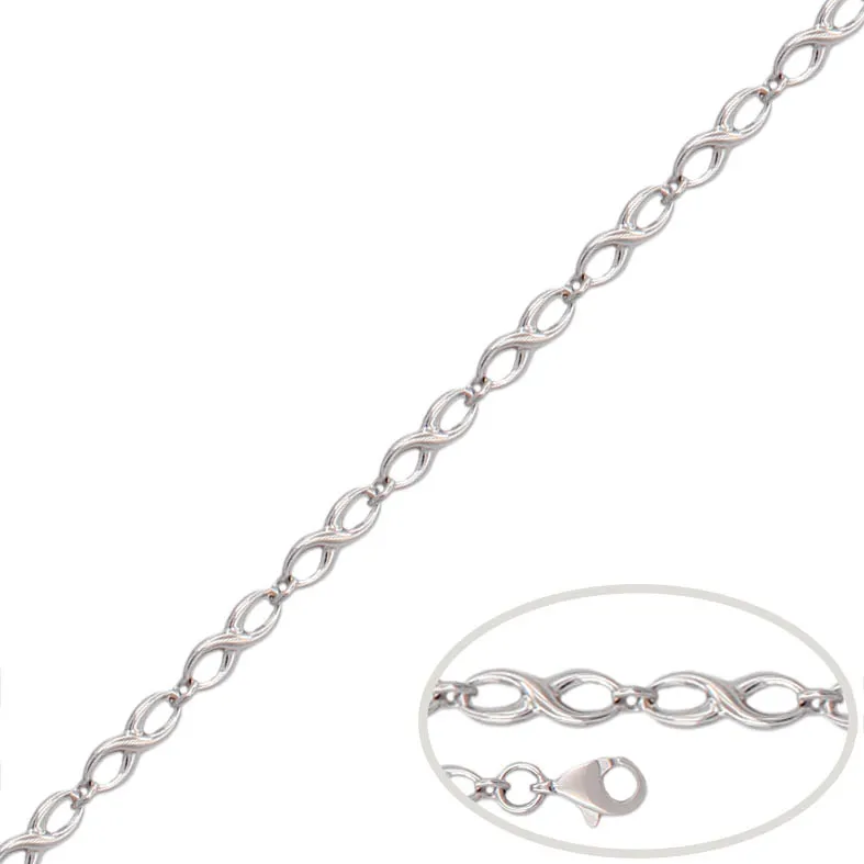Pulsera Oro Blanco Infinitos 4 mm.