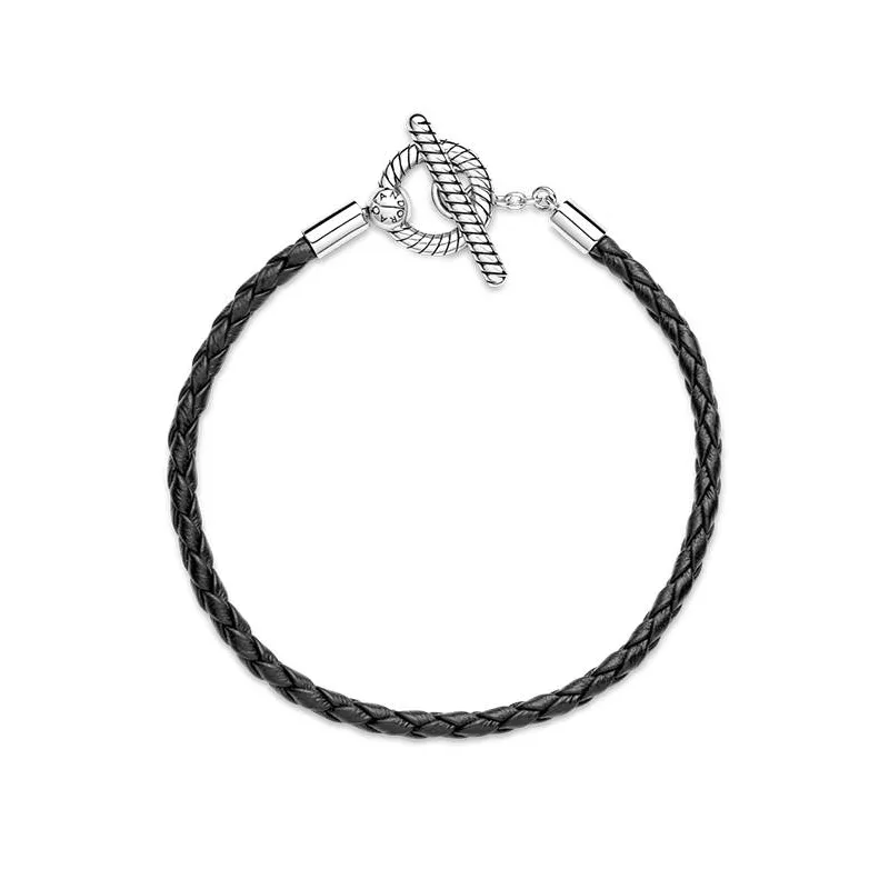 PULSERA PANDORA MOMENTS CUERO TRENZADO 591675C01