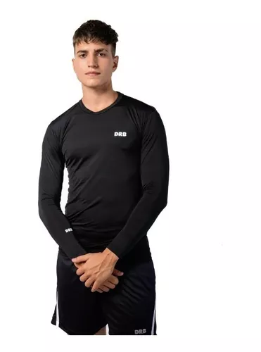 Remera Termica Dribbling Manga Larga Adulto Negra Empo2000