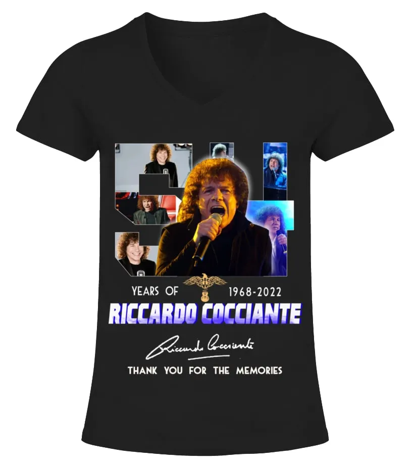 RICCARDO COCCIANTE 54 YEARS OF 19682022 CAMISETA CUELLO PICO MUJER