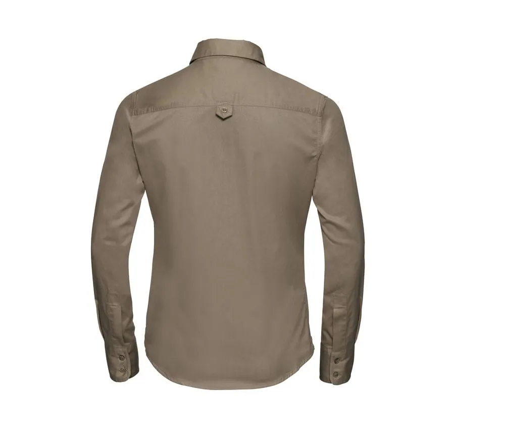 RUSSELL COLLECTION JZ16F  CAMISA DE MANGA LARGA PARA MUJER  CAQUI