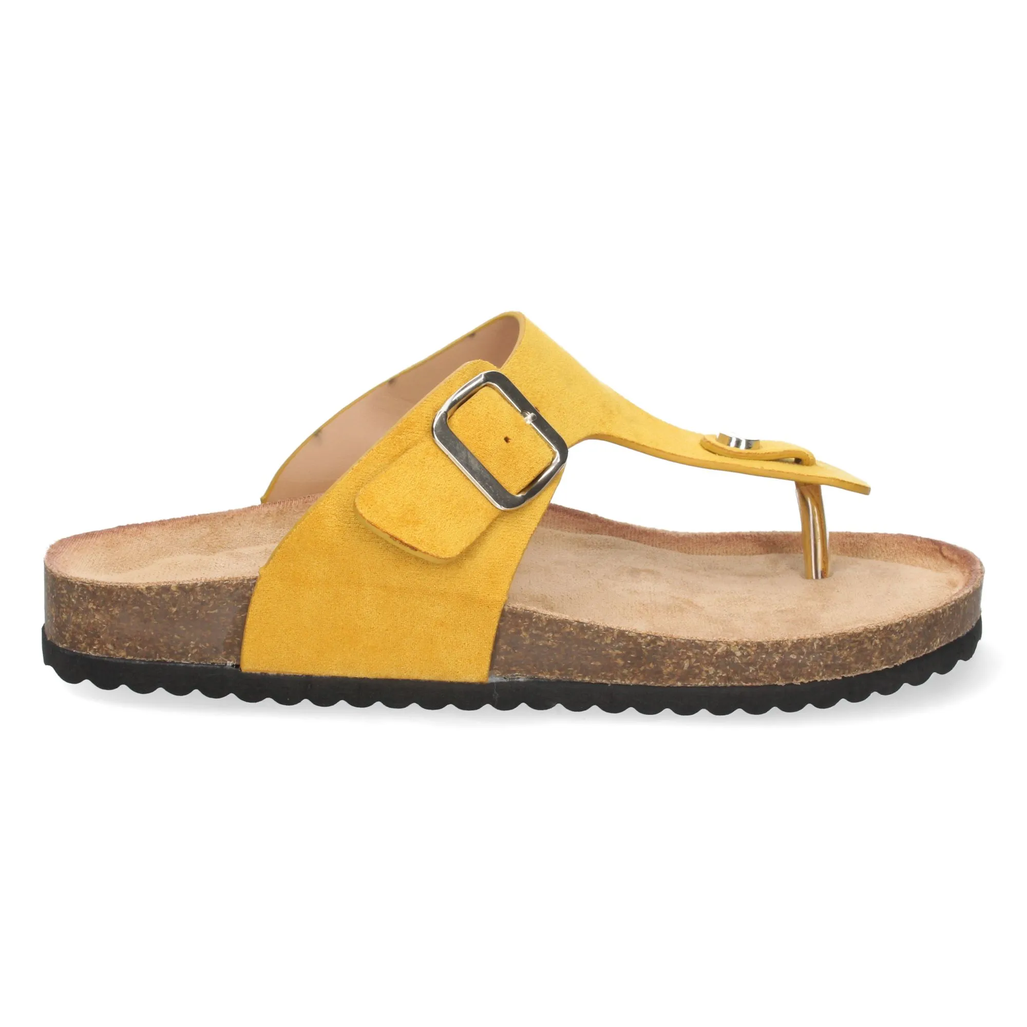 Sandalia esclava plana mujer color amarillo