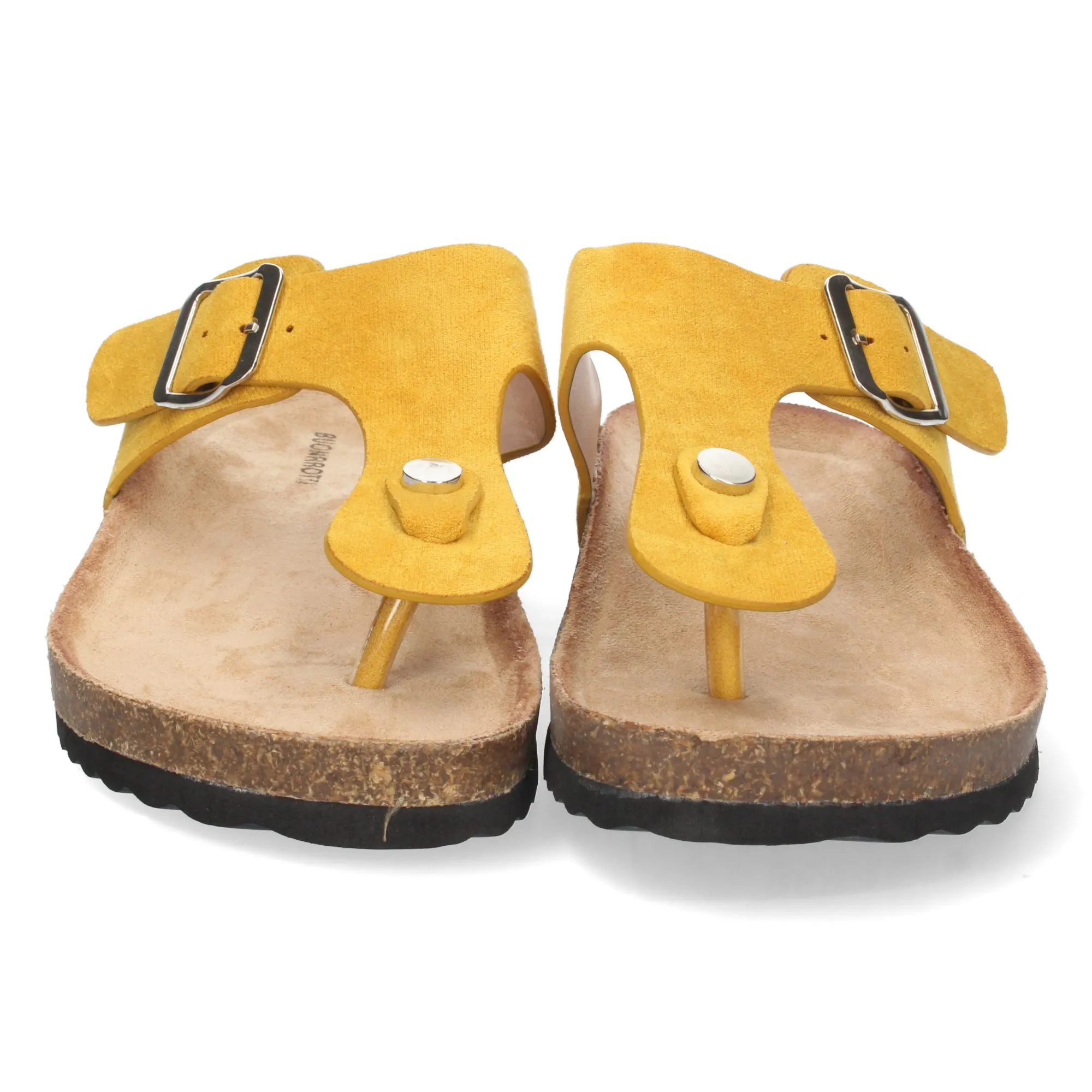 Sandalia esclava plana mujer color amarillo