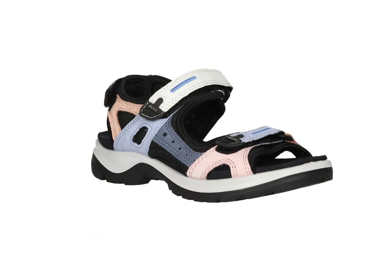 Sandalia Nobuck Multicolor 3 Velcros Piso Goma