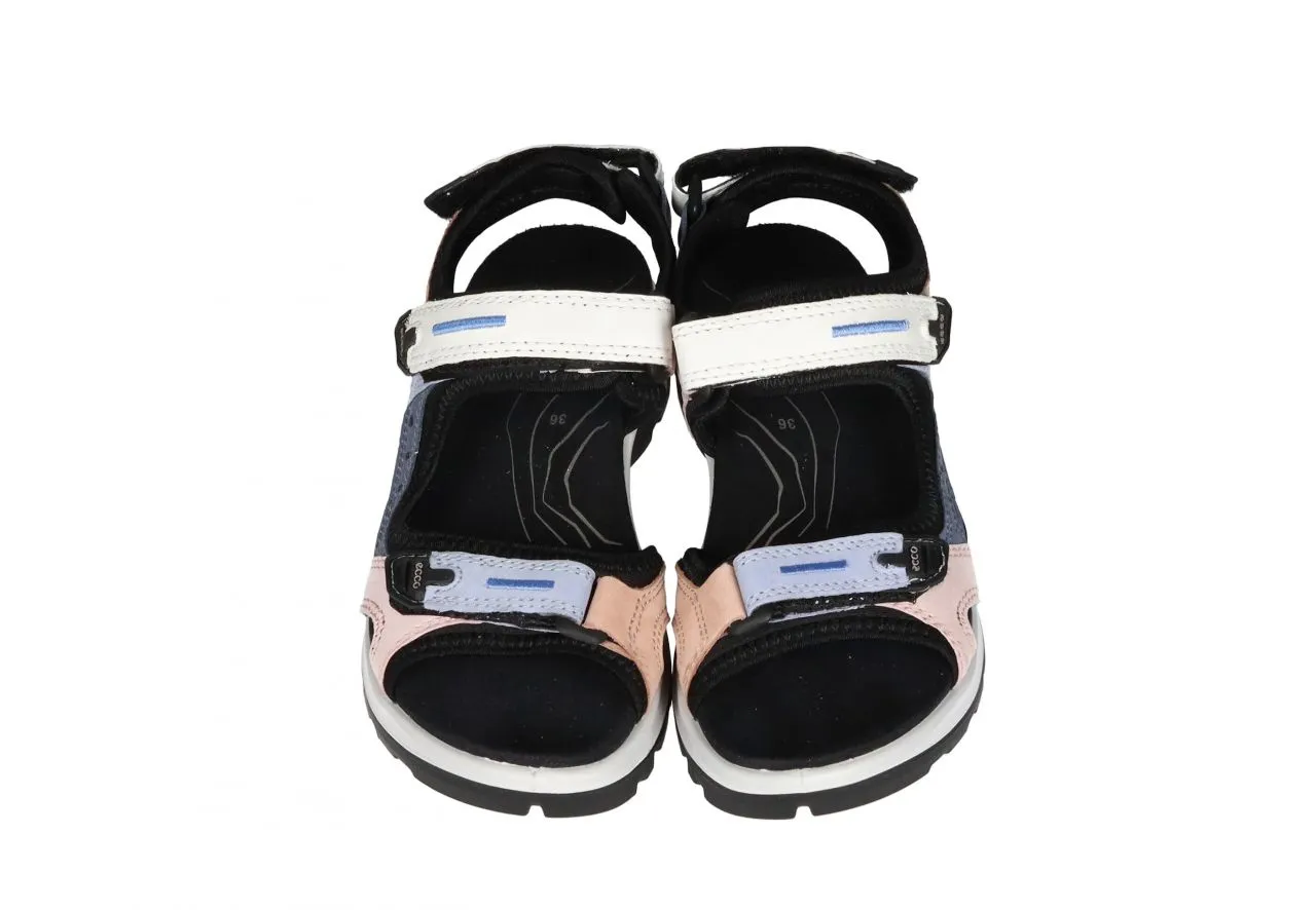 Sandalia Nobuck Multicolor 3 Velcros Piso Goma