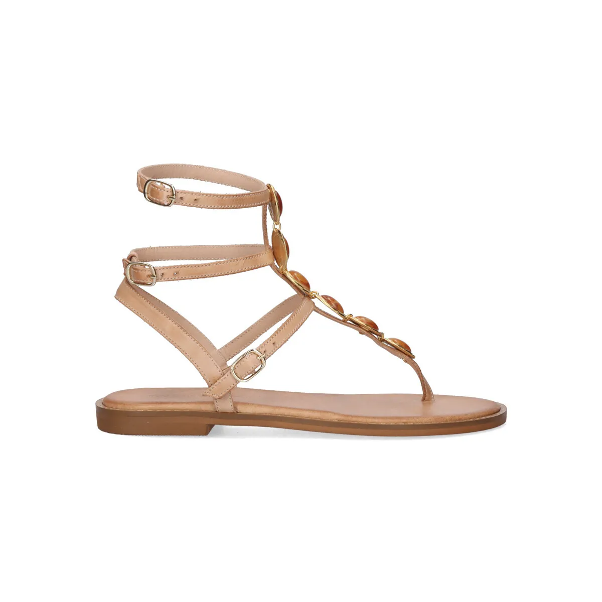 SANDALIA PLANA 505 CHIOS LEATHER NATURAL