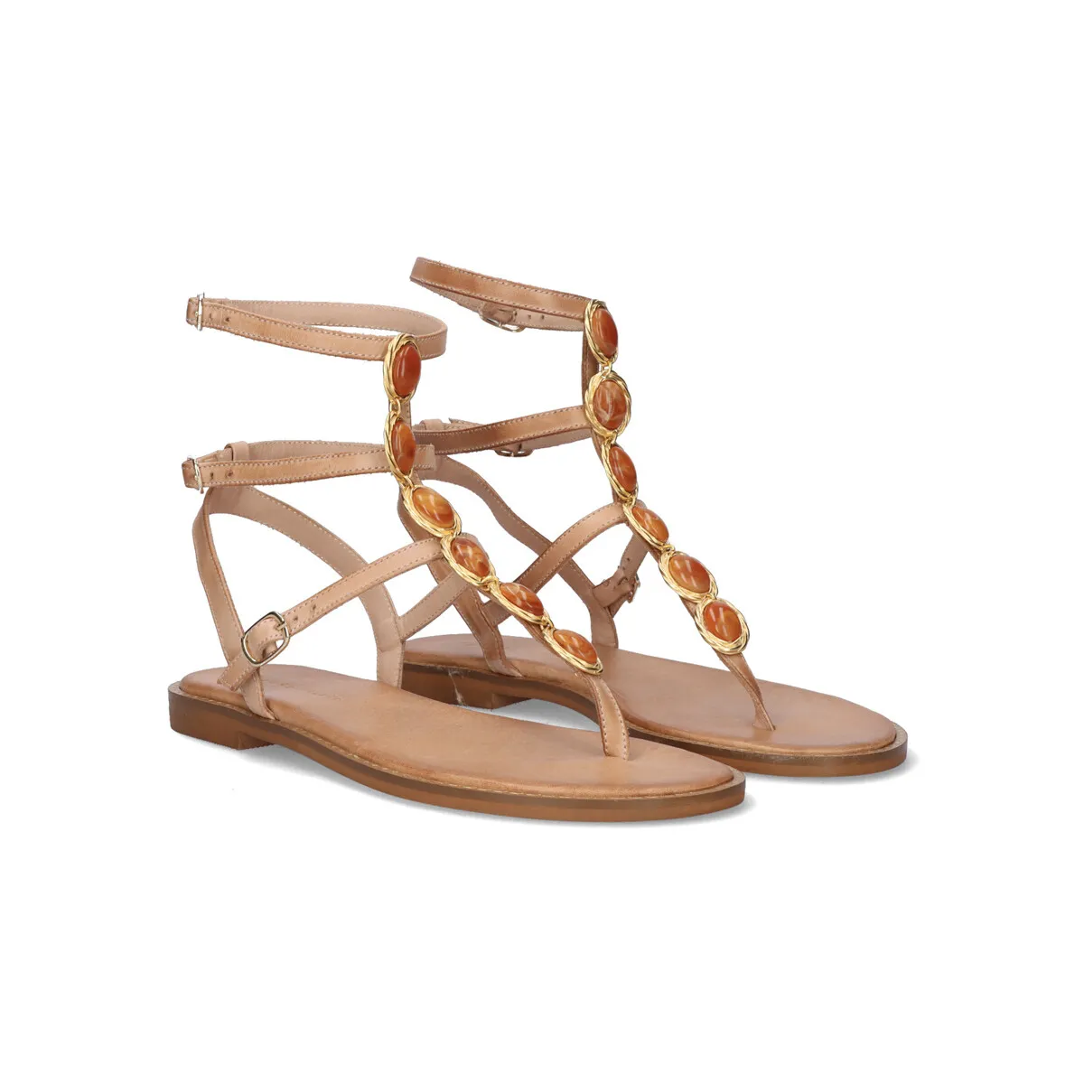 SANDALIA PLANA 505 CHIOS LEATHER NATURAL