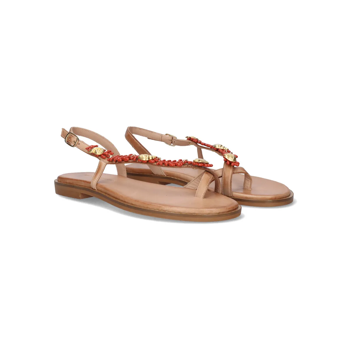 SANDALIA PLANA 572 CHIOS LEATHER NATURAL