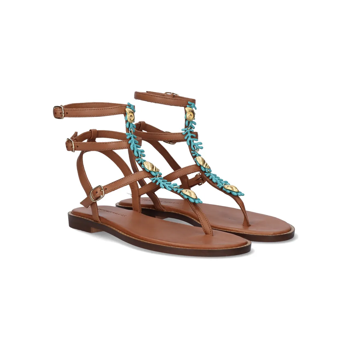 SANDALIA PLANA 574 CHIOS LEATHER TAN