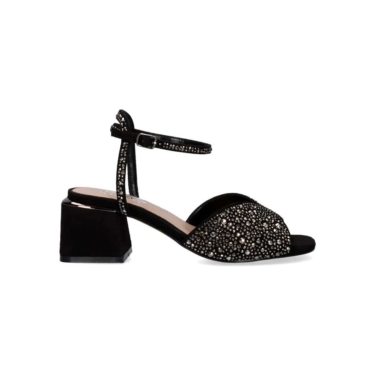 SANDALIA TACÓN CARMEN137 STRASS BLACK