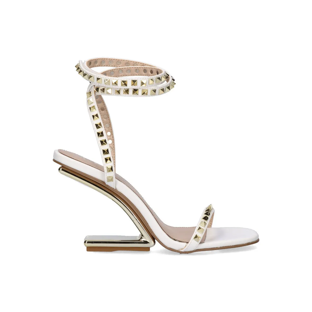 SANDALIA TACÓN EXÉ MAGGIE877 WHITE GOLD