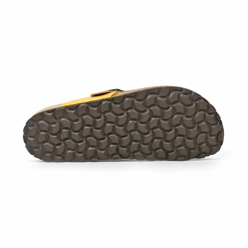 Sandalias Bio Mujer Piel Plantilla Acolchada 501 Amarillo, de Blusandal
