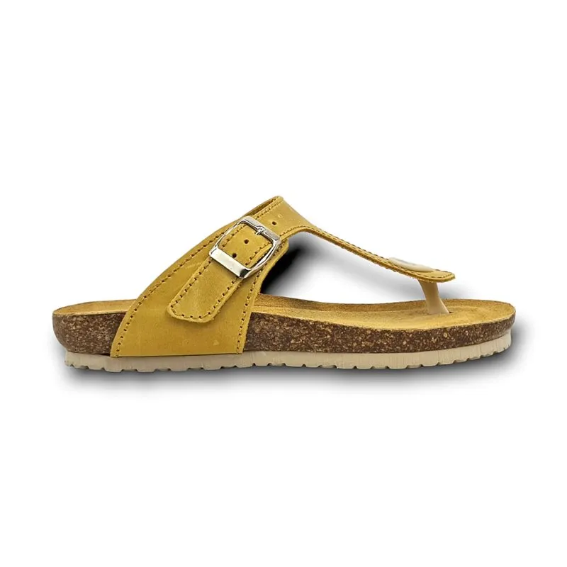 Sandalias Bio Mujer Piel Plantilla Acolchada 502BLU Amarillo, de Blusandal