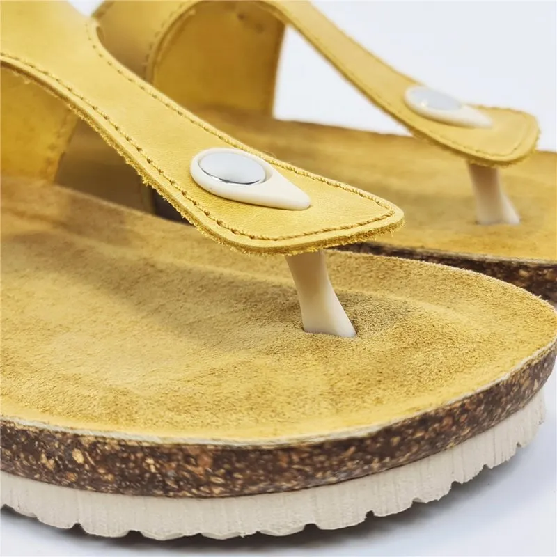 Sandalias Bio Mujer Piel Plantilla Acolchada 502BLU Amarillo, de Blusandal